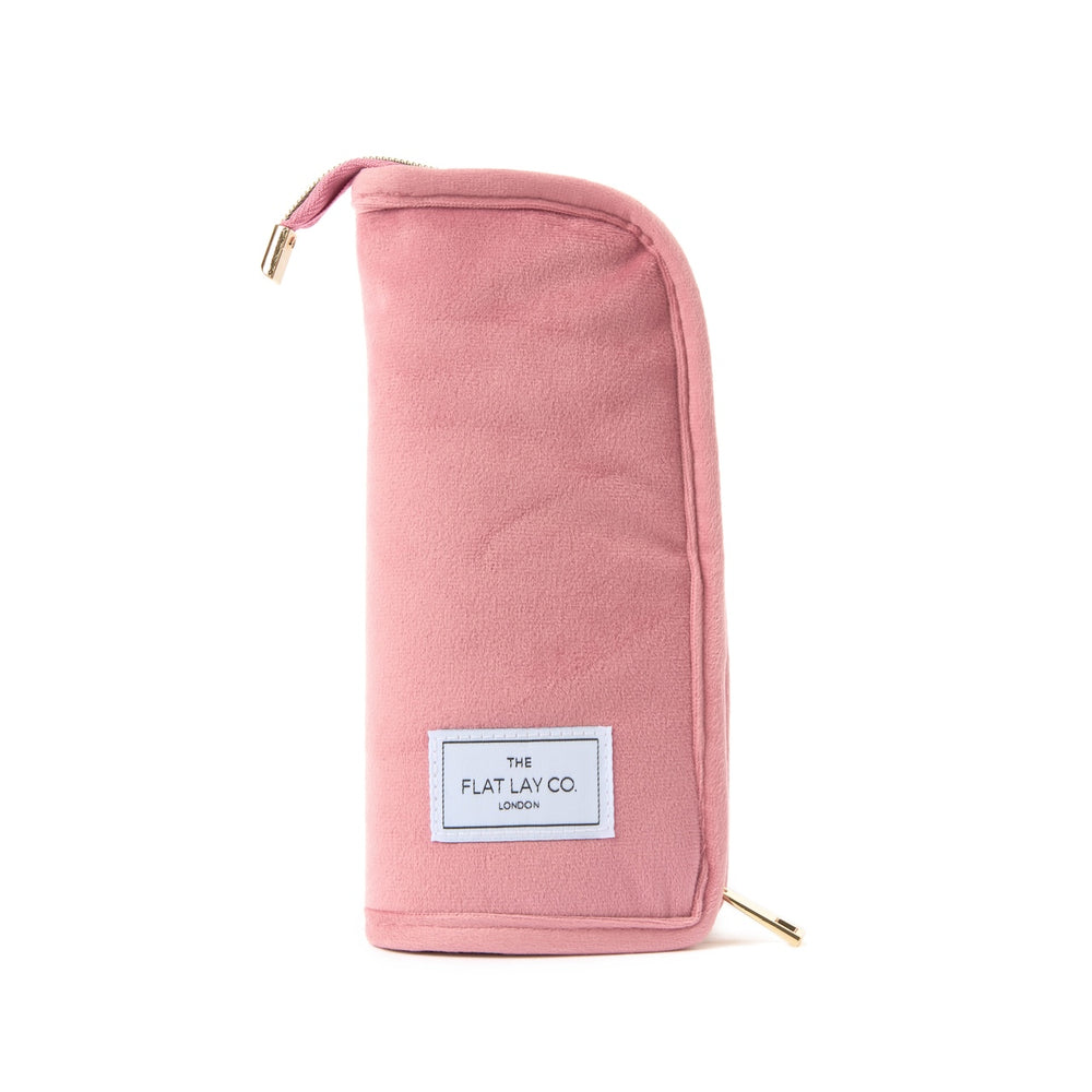 Drawstring & Pinsel-Case Set - Rosa Samt