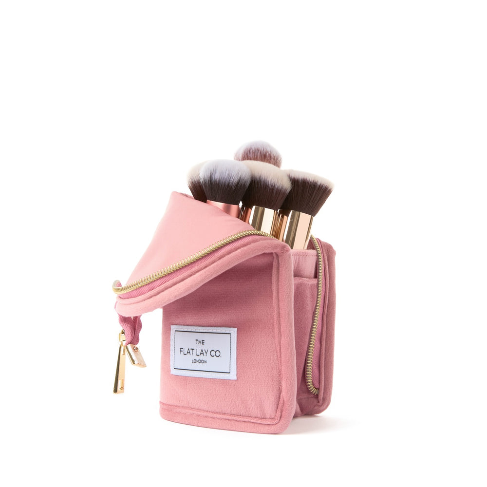 Pinsel-Etui - Rosa Samt
