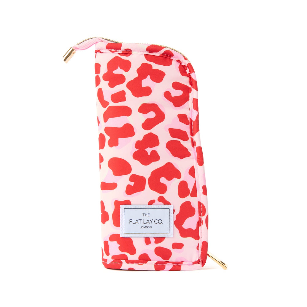 Box Bag & Pinsel-Case Set - Rosa Leo-Muster