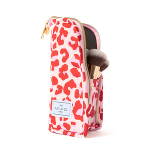 Pinsel-Etui - Rosa Leo-Muster