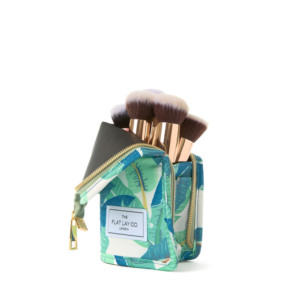 Drawstring & Pinsel-Case Set - Tropische Blätter
