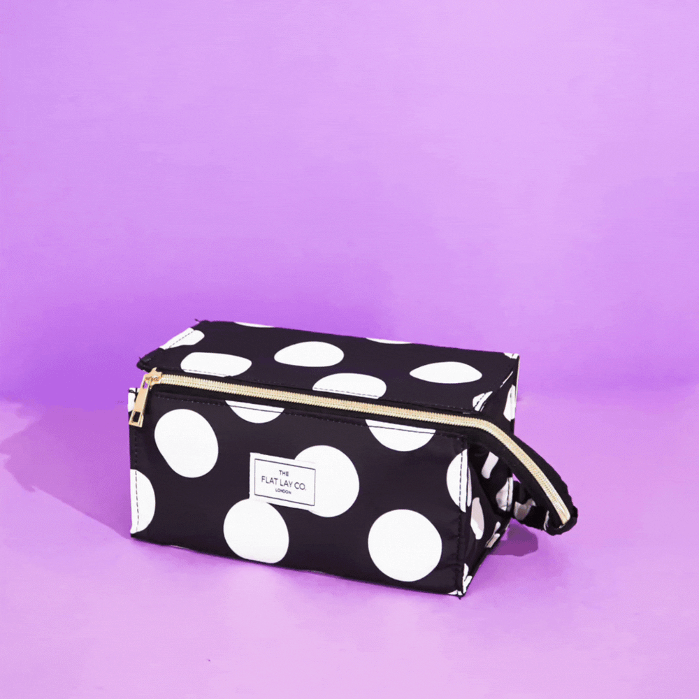 Double Spots Flat Lay Makeup Box Bag