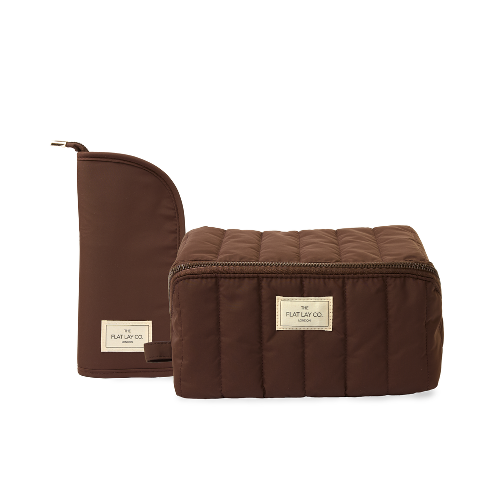 Marshmallow Box Bag & Pinsel-Case Set - Espresso