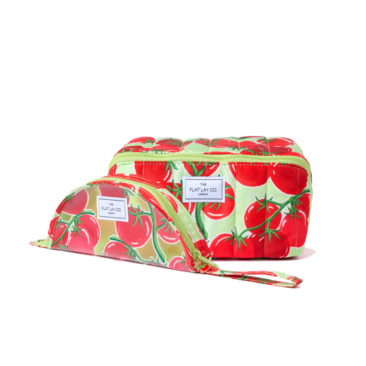 Marshmallow Makeup Bag & Jelly Lunar Pouch Bundle - Tomatoes