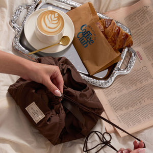 Drawstring Flat Lay Makeup Bag - Espresso