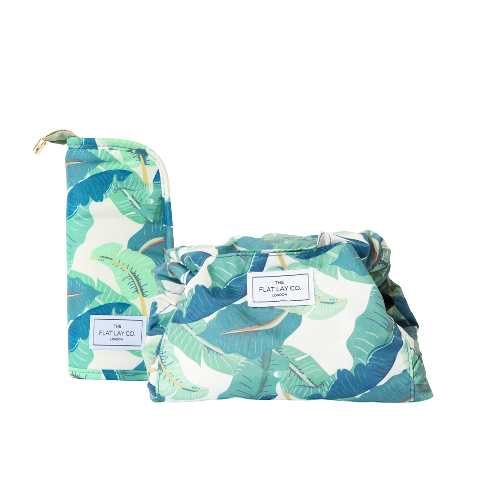 Drawstring & Pinsel-Case Set - Tropische Blätter
