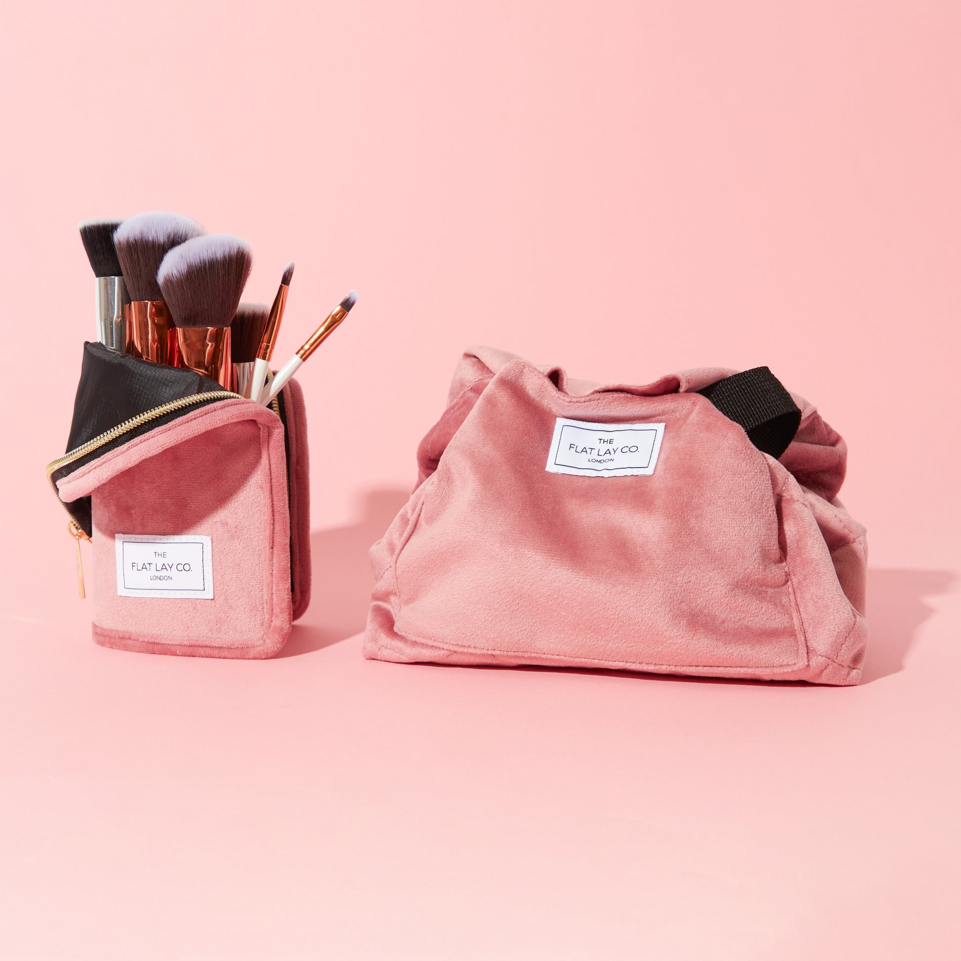 Pink Velvet Standing Brush Case