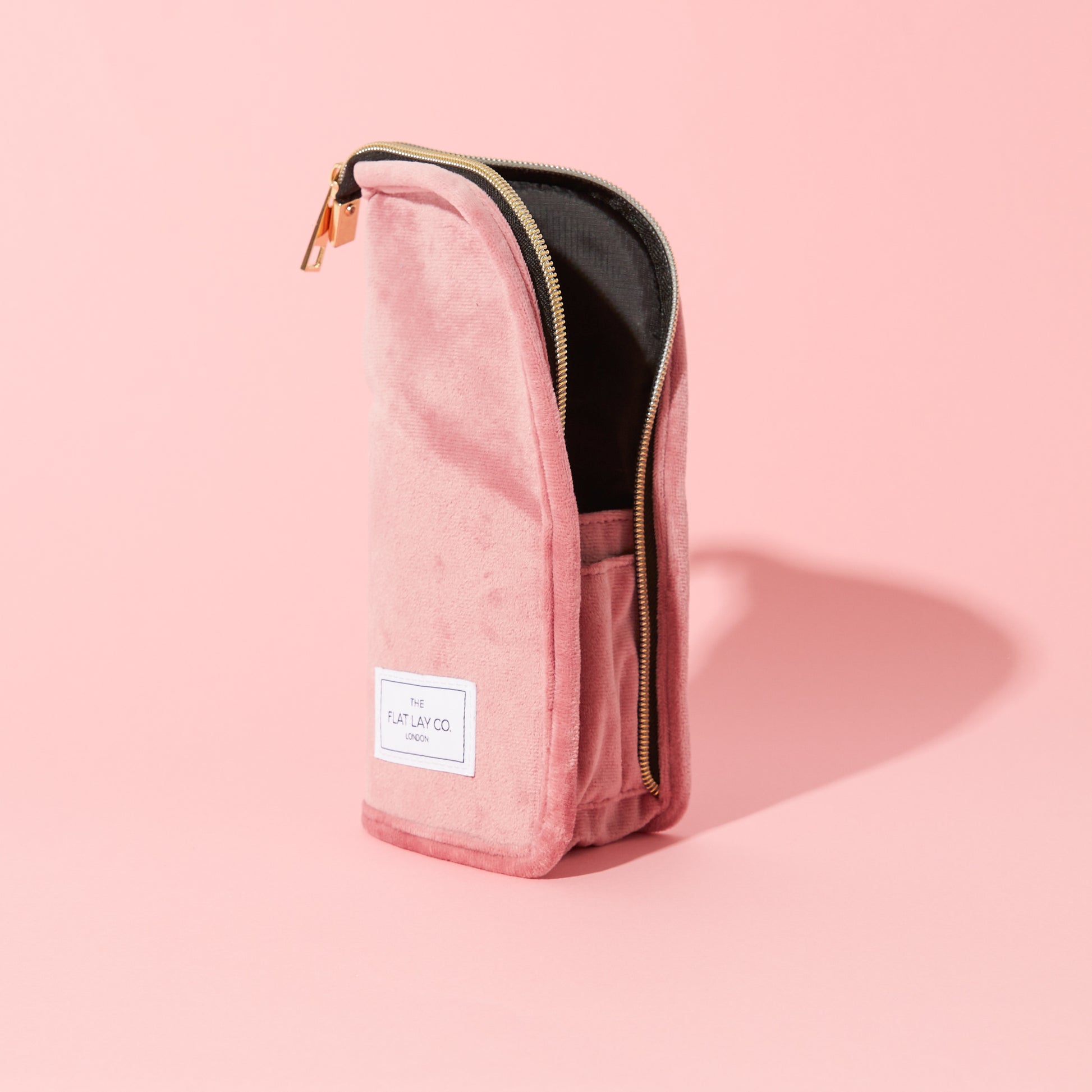 Pink Velvet Standing Brush Case