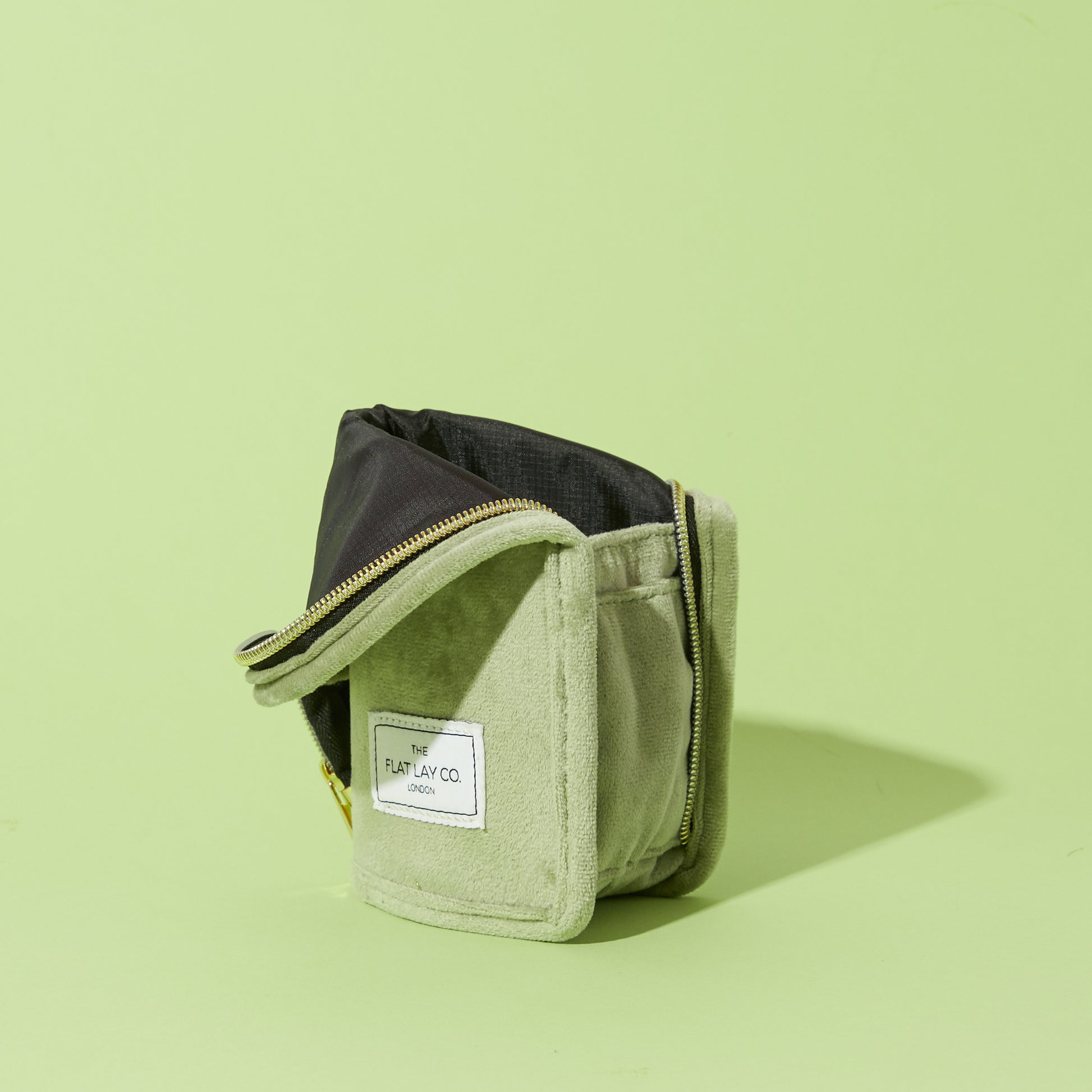  Sage Green Velvet Standing Brush Case