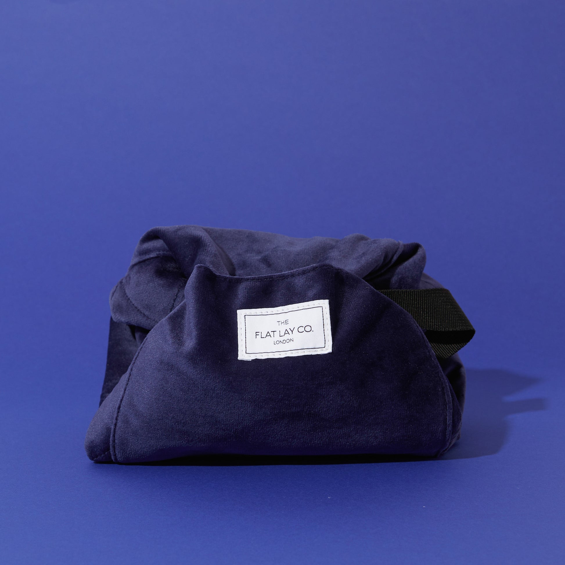Deep Blue Drawstring Flat Lay Makeup Bag
