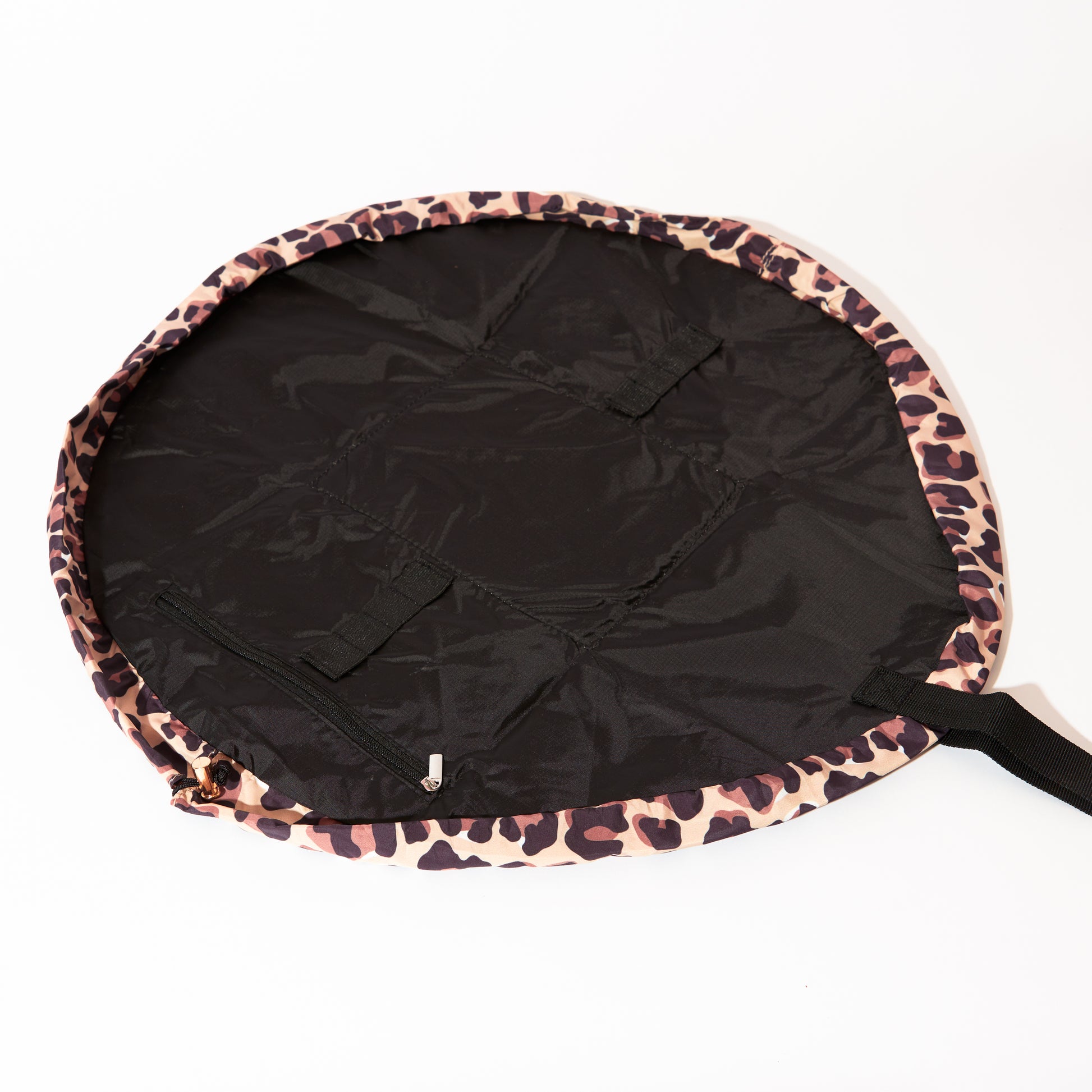 Leopard Drawstring Flat Lay Makeup Bag