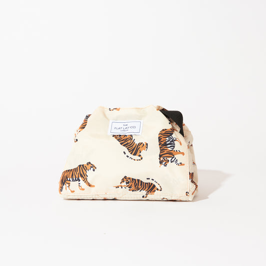 Tigers Drawstring Flat Lay Makeup Bag