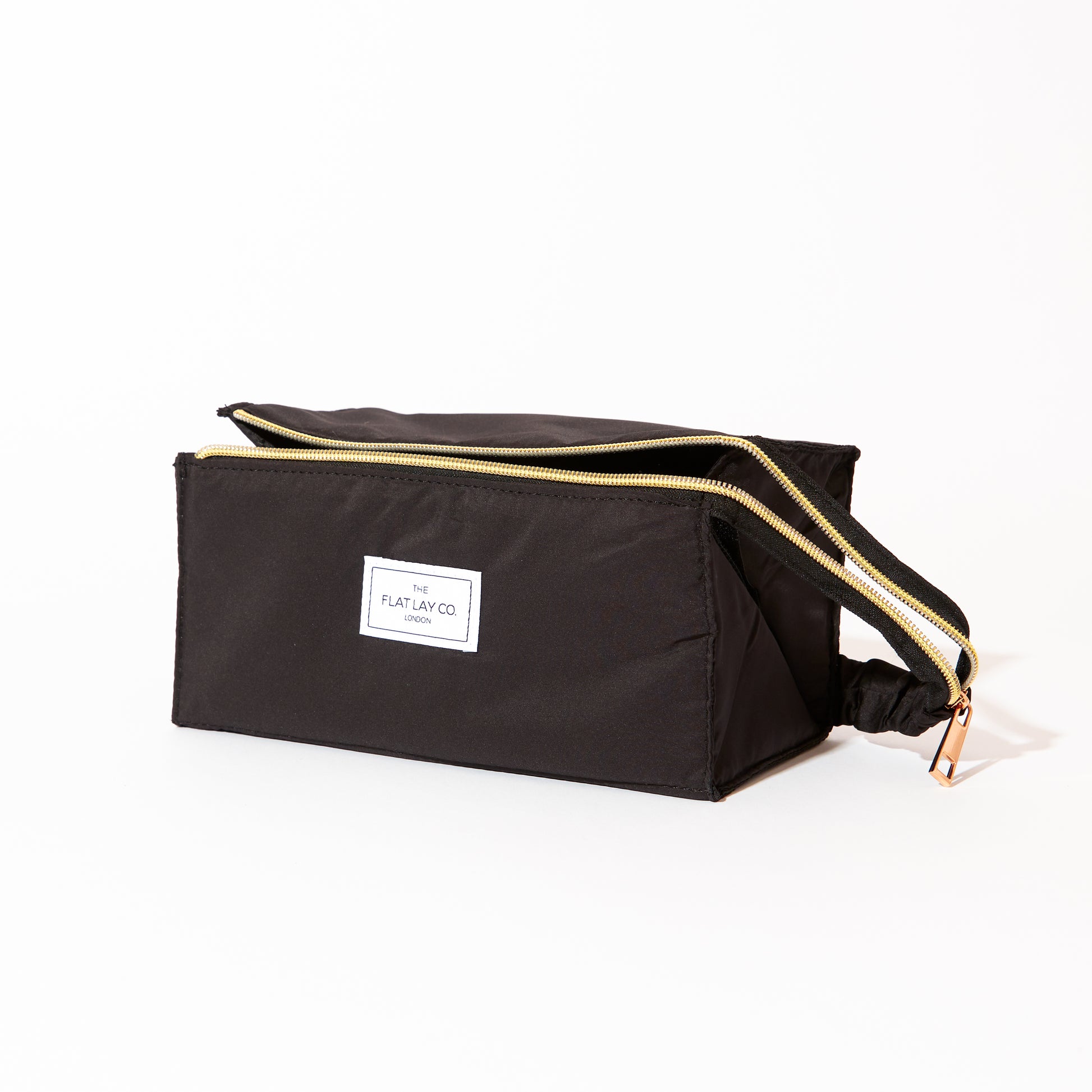 Classic Black Flat Lay Makeup Box Bag