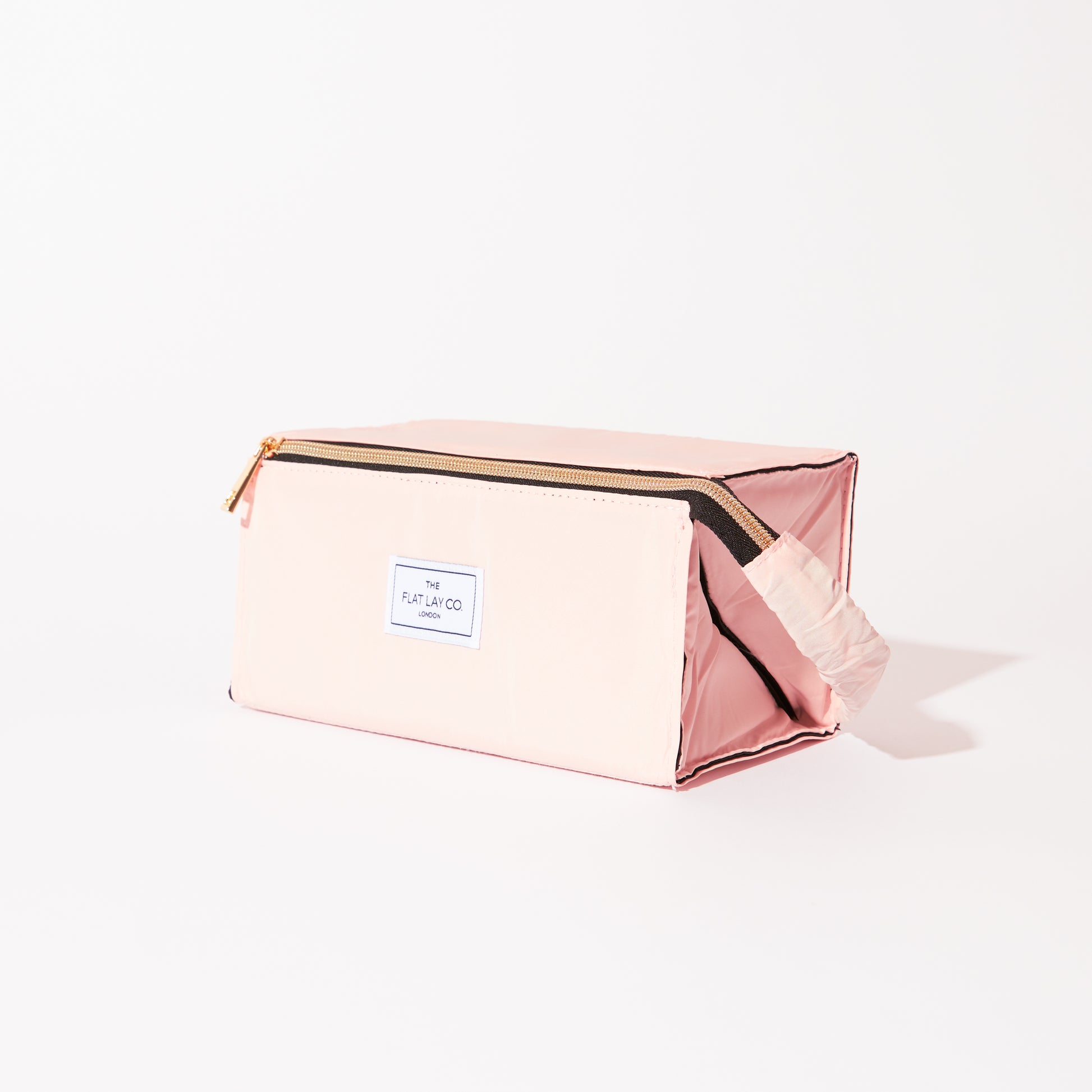 Blush Pink Flat Lay Makeup Box Bag