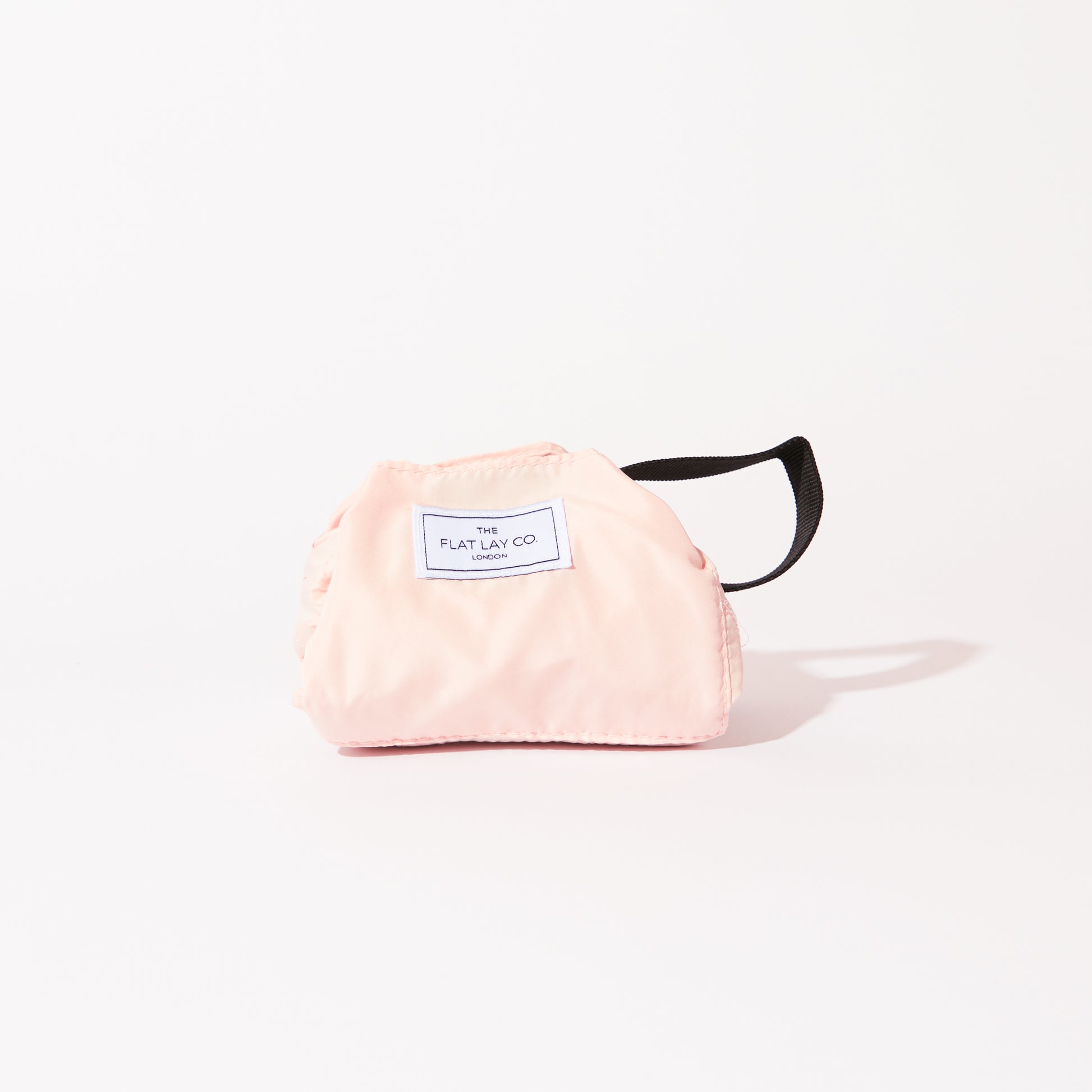 Blush Pink Mini Drawstring Flat Lay Makeup Bag