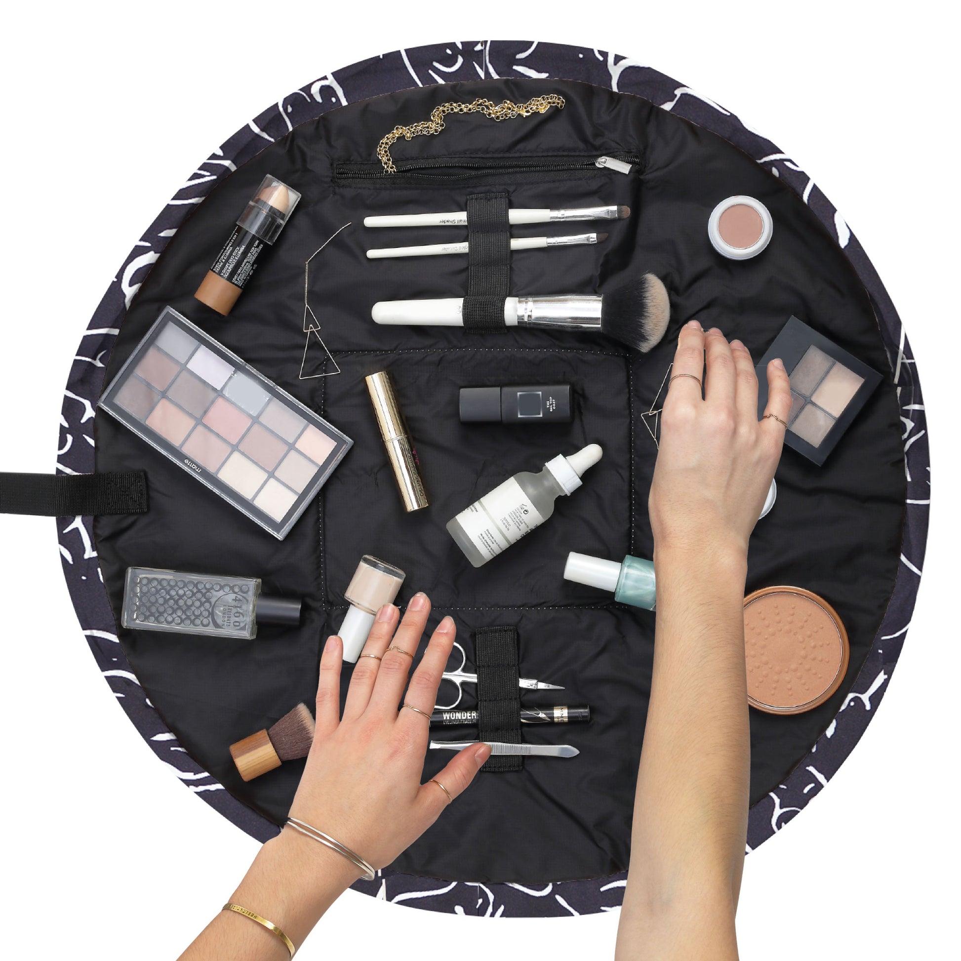 Forms Drawstring Flat Lay Makeup Bag