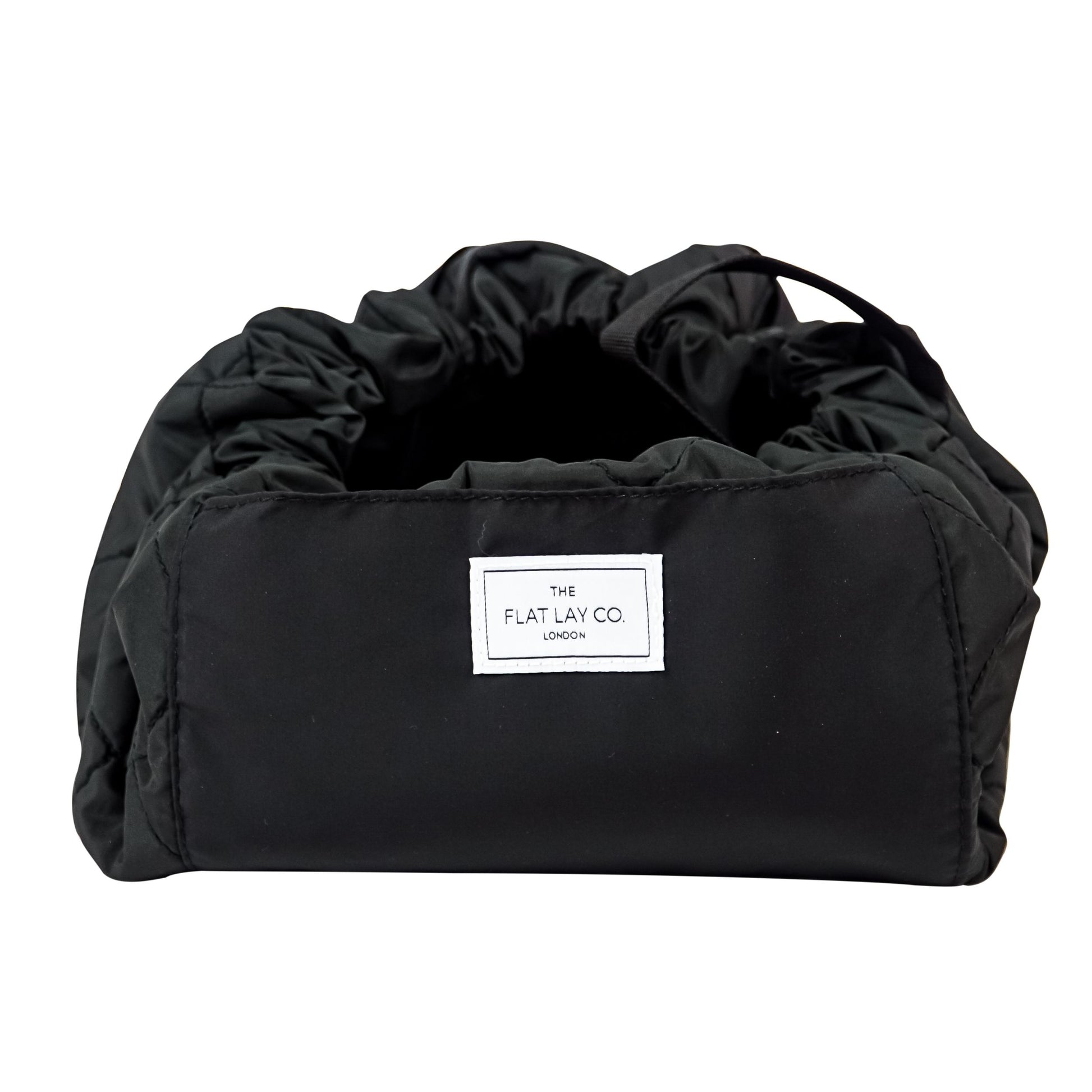 Classic Black XXL Drawstring Flat Lay Makeup Bag