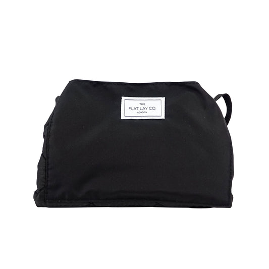 Classic Black XXL Drawstring Flat Lay Makeup Bag