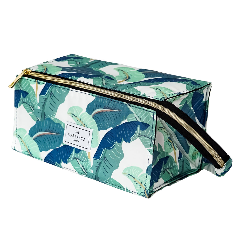Tropical Leaves XXL Flat Lay Makeup Box Bag 