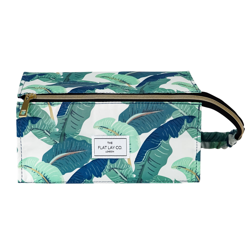 Tropical Leaves XXL Flat Lay Makeup Box Bag 
