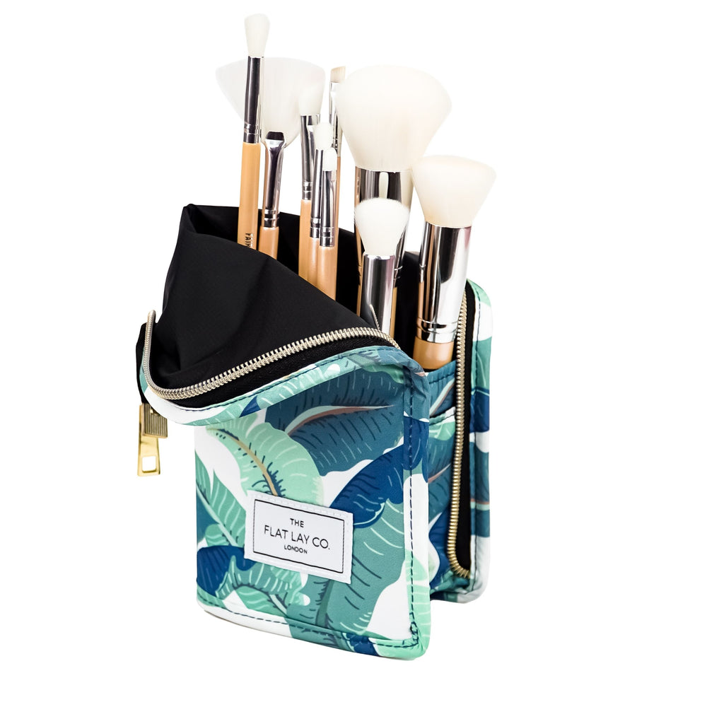 Tropical Leaves XXL Standing Makeup Brush Case 