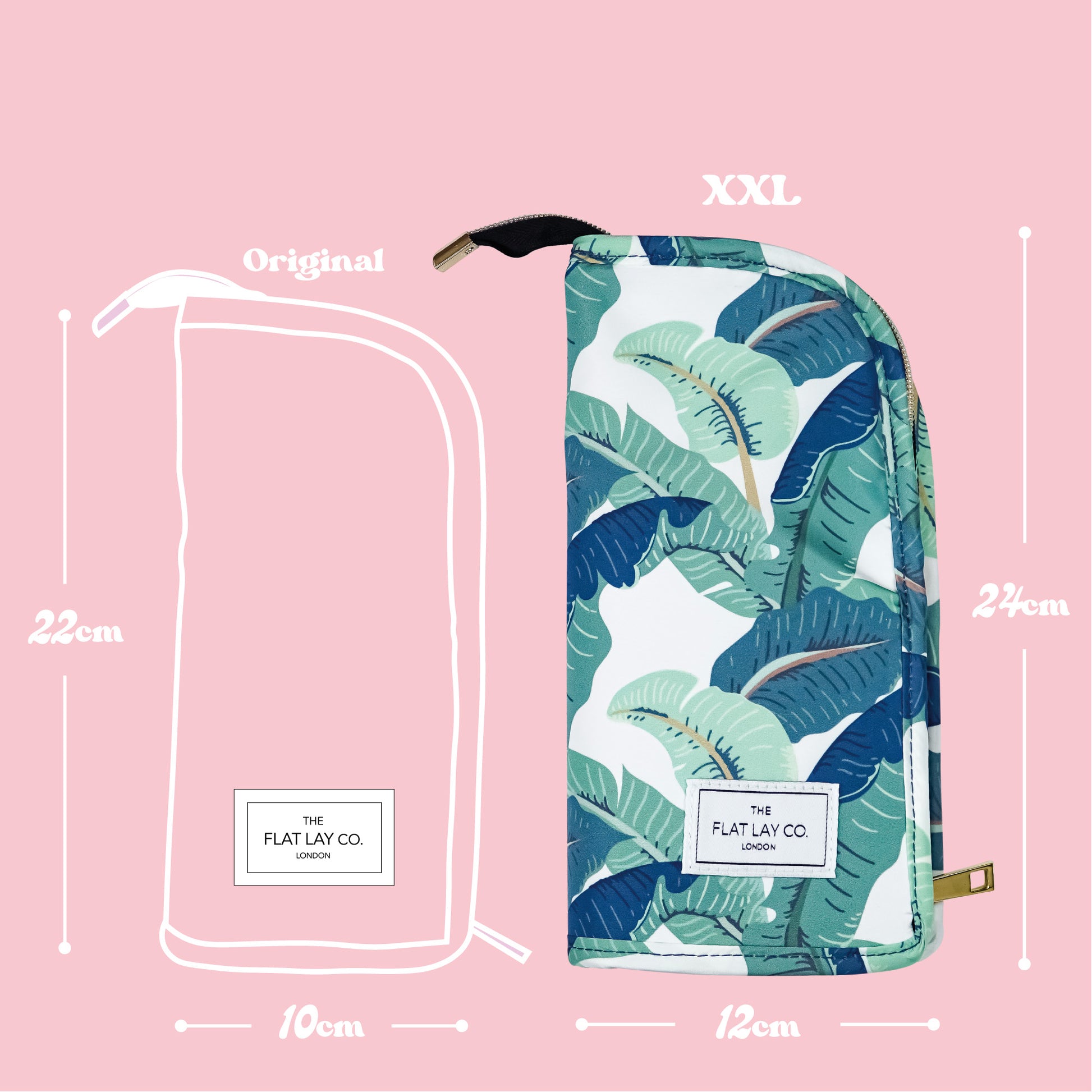 Tropical Leaves XXL Standing Makeup Brush Case 