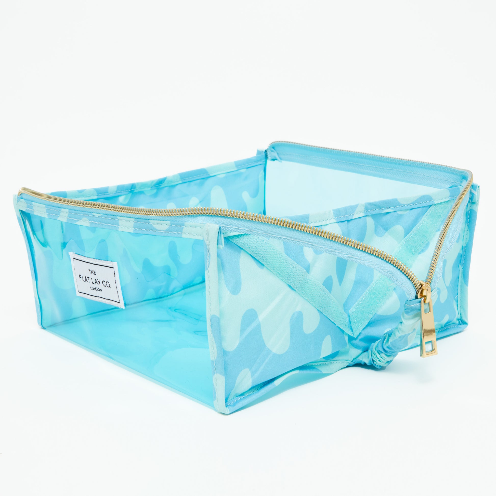 Blue Splash Jelly Flat Lay Makeup Box Bag