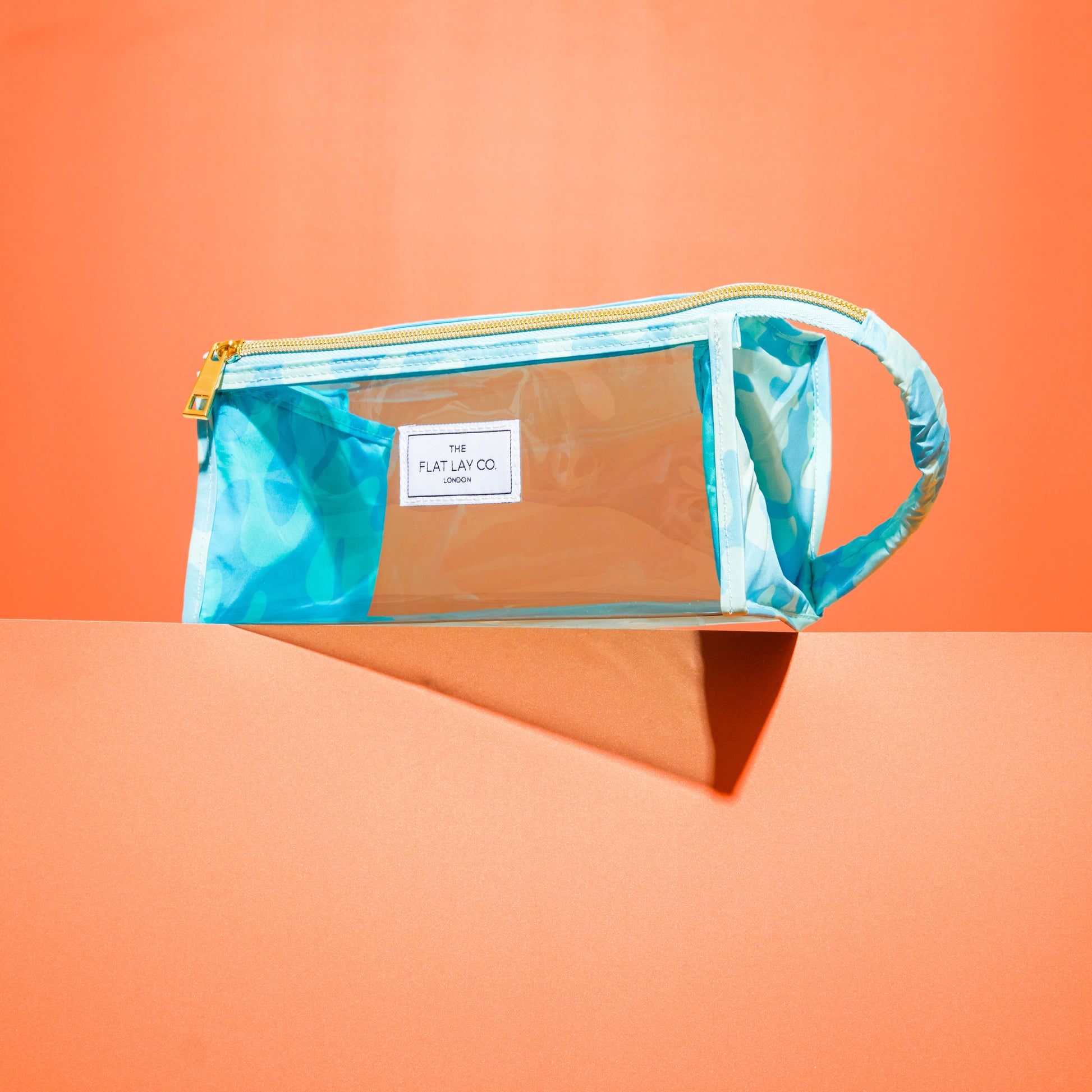 Blue Splash Jelly Flat Lay Makeup Box Bag