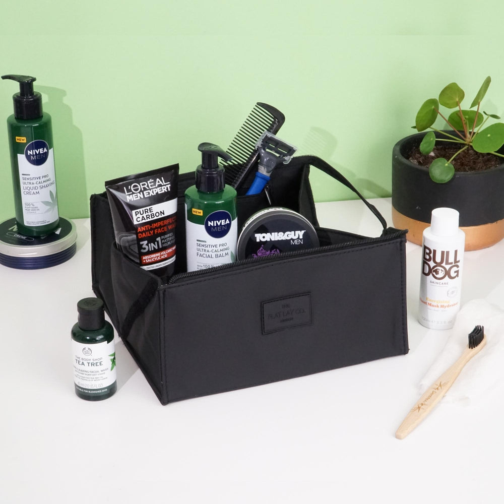 Unisex Box-Form Kosmetiktasche - Schwarz