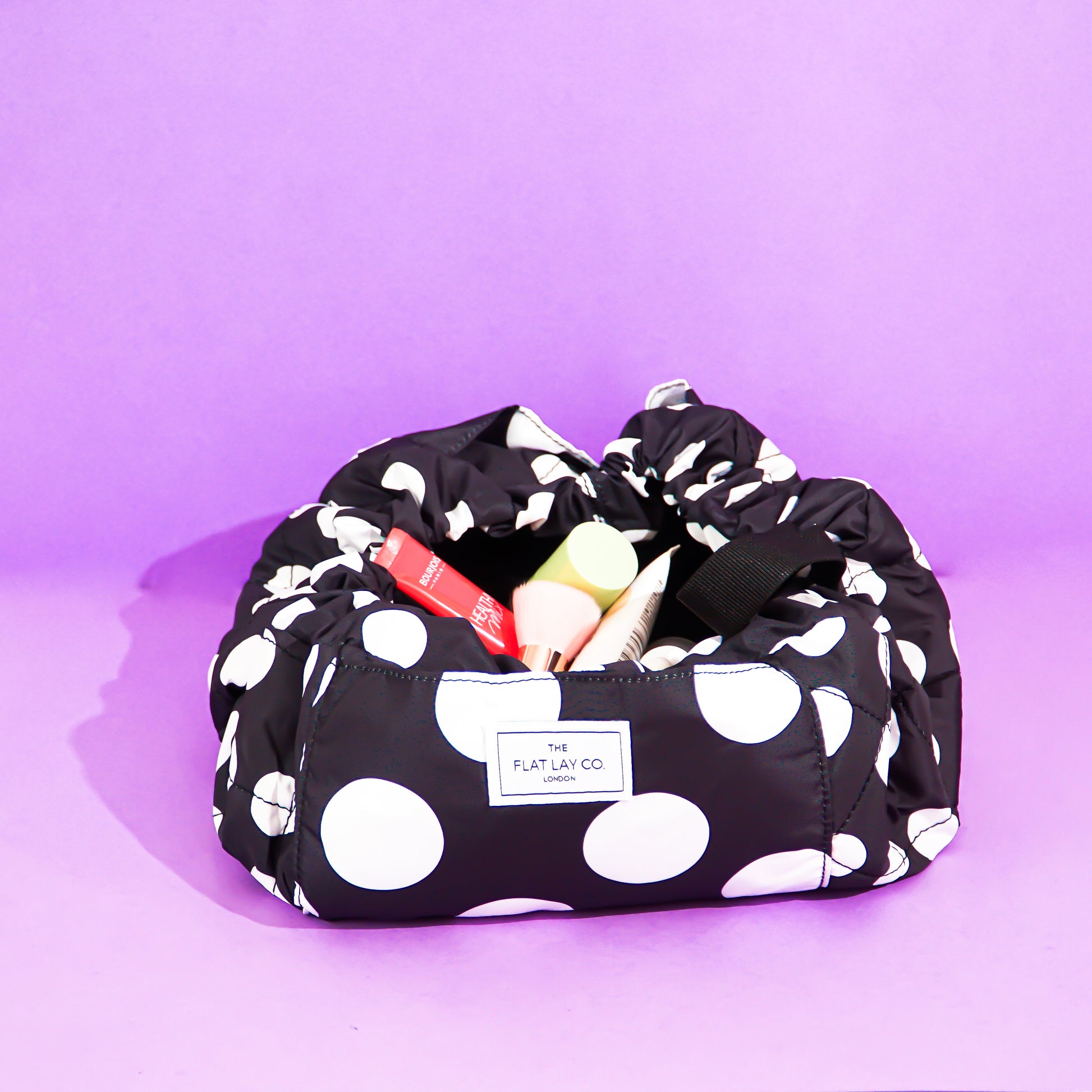 Double Spots Drawstring Flat Lay Makeup Bag